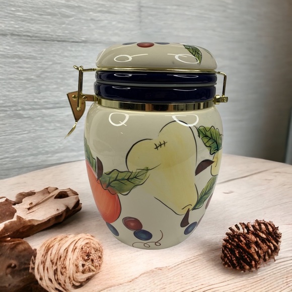 Other Knotts Berry Farm Ceramic Fruits Canister Cookie Jar Locking